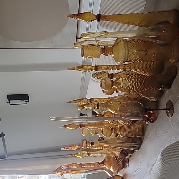 DABS PORTUGAL genie decanter bottle deep amber Harvest 17in - Picture 7 of 8